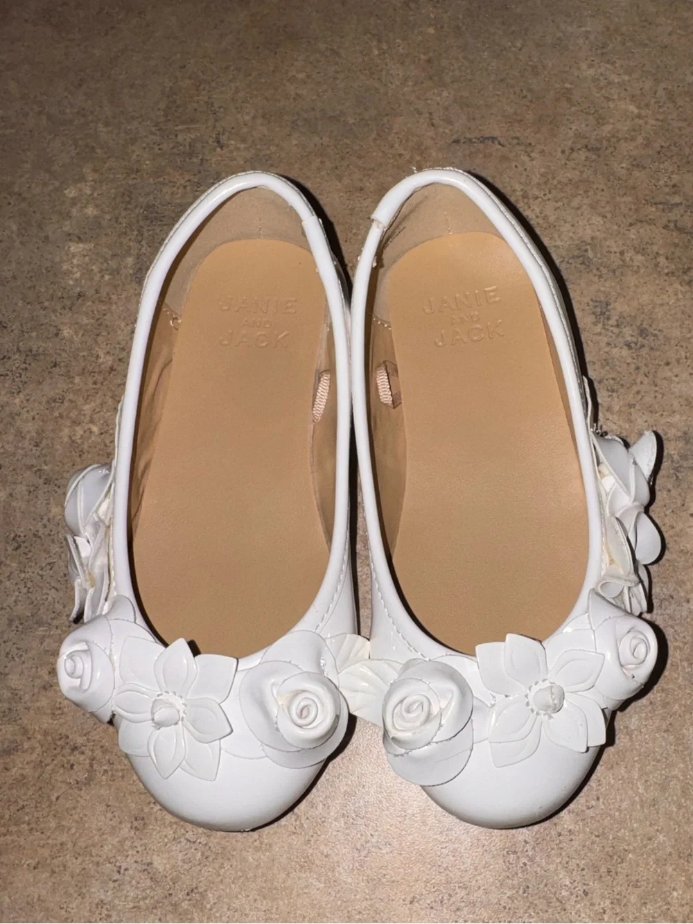 Janie and Jack Girls' White Rosette Ballet Flats